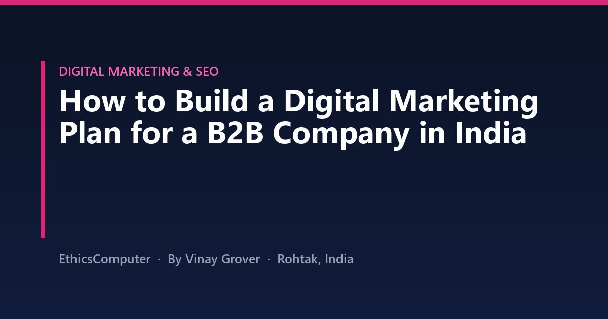 How to Build a Digital Marketing Plan for a B2B Company in India