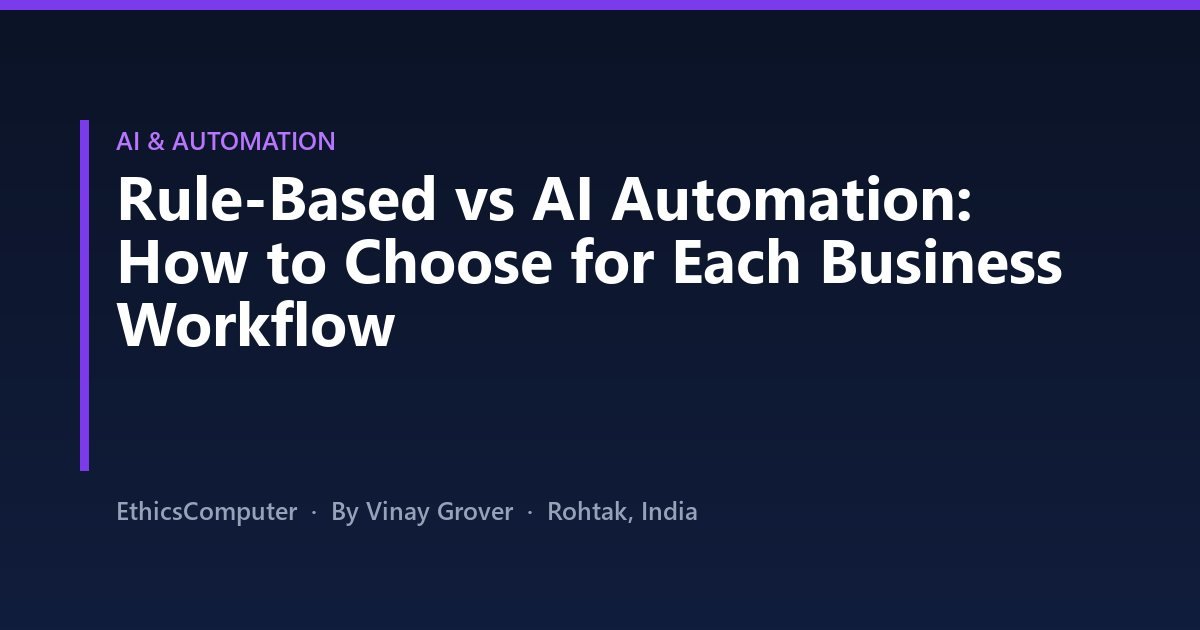 Rule-Based vs AI Automation: How to Choose for Each Business Workflow